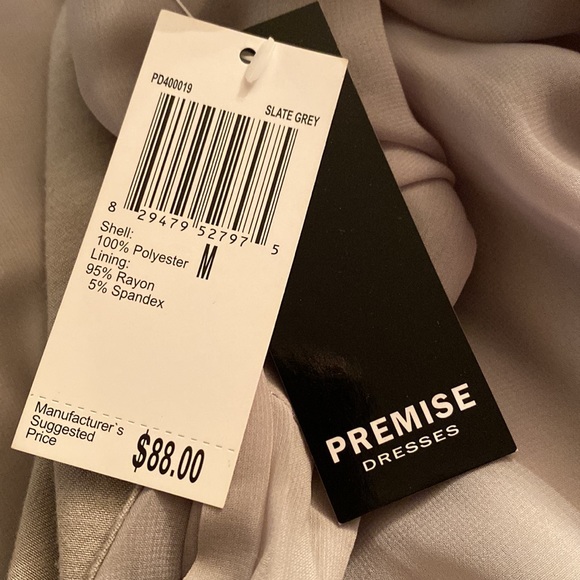 High low style grey chiffon dress - Picture 4 of 4